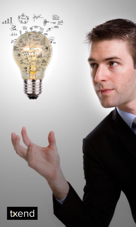 Man with think bulb full of ideas
