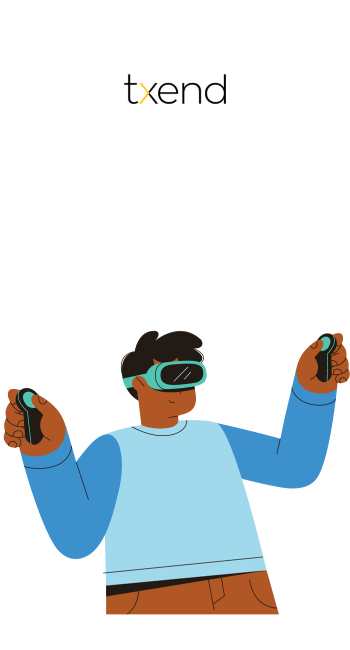 an animated boy playing with vr glasses