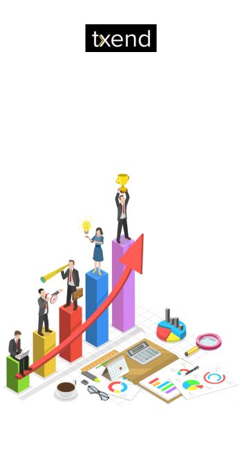 a group of people standing on top of a graph